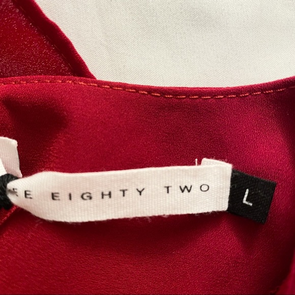 Three Eighty Two Ruby Red Blouse Size Large - Picture 6 of 8